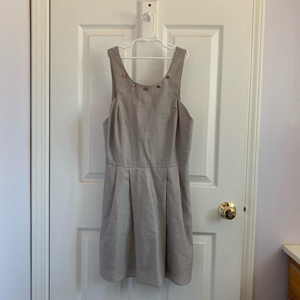 BCBG silver metallic dress